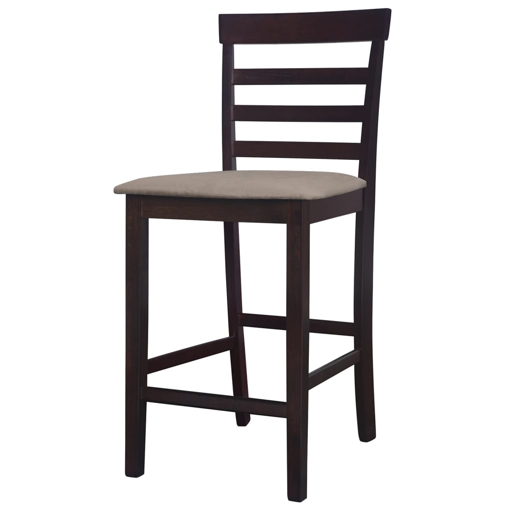 Tabourets de bar lot de 2 Marron Tissu