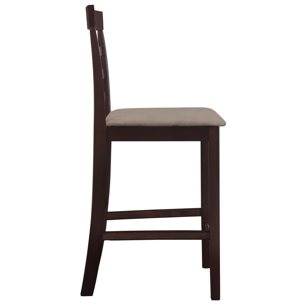 Tabourets de bar lot de 2 Marron Tissu