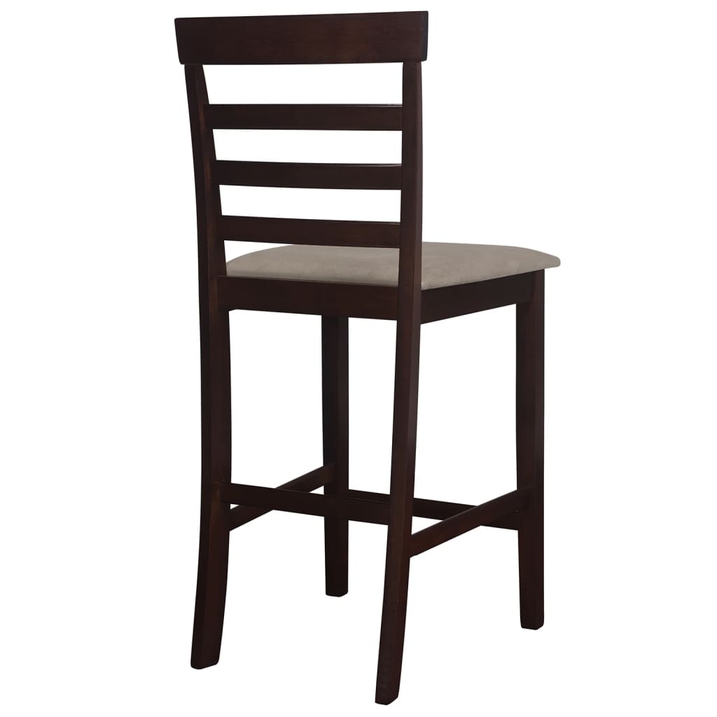 Tabourets de bar lot de 2 Marron Tissu