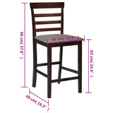 Tabourets de bar lot de 2 Marron Tissu