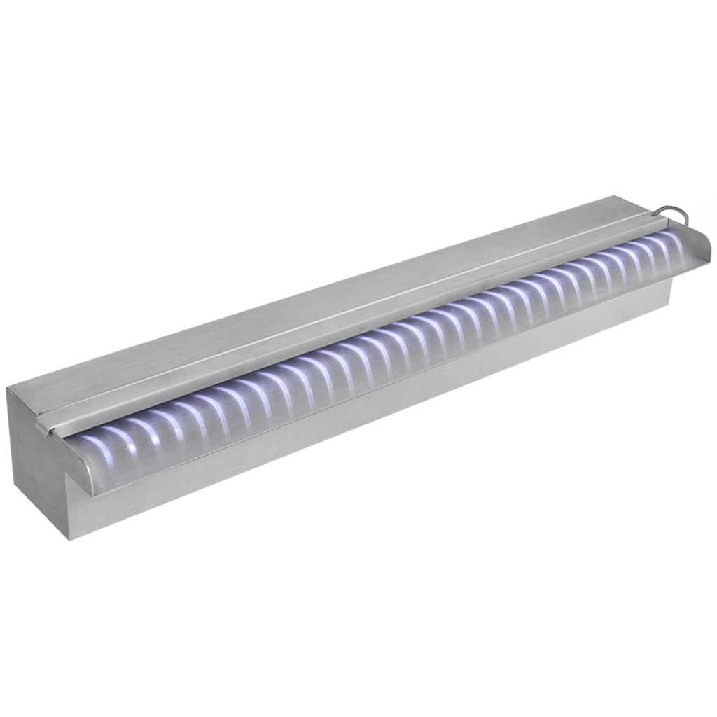 Lame d'eau rectangulaire à LED 60 cm en acier inoxydable pour piscine