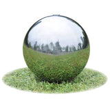 Garden Fountain Sphere with LED Stainless Steel 30 cm