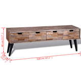 Table console TV avec 4 tiroirs Bois de teck recyclé