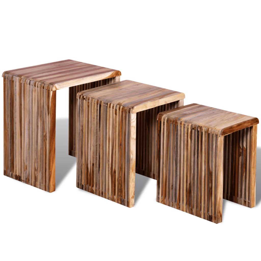 Nesting table 3 pcs Recycled teak