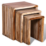 Nesting table 3 pcs Recycled teak