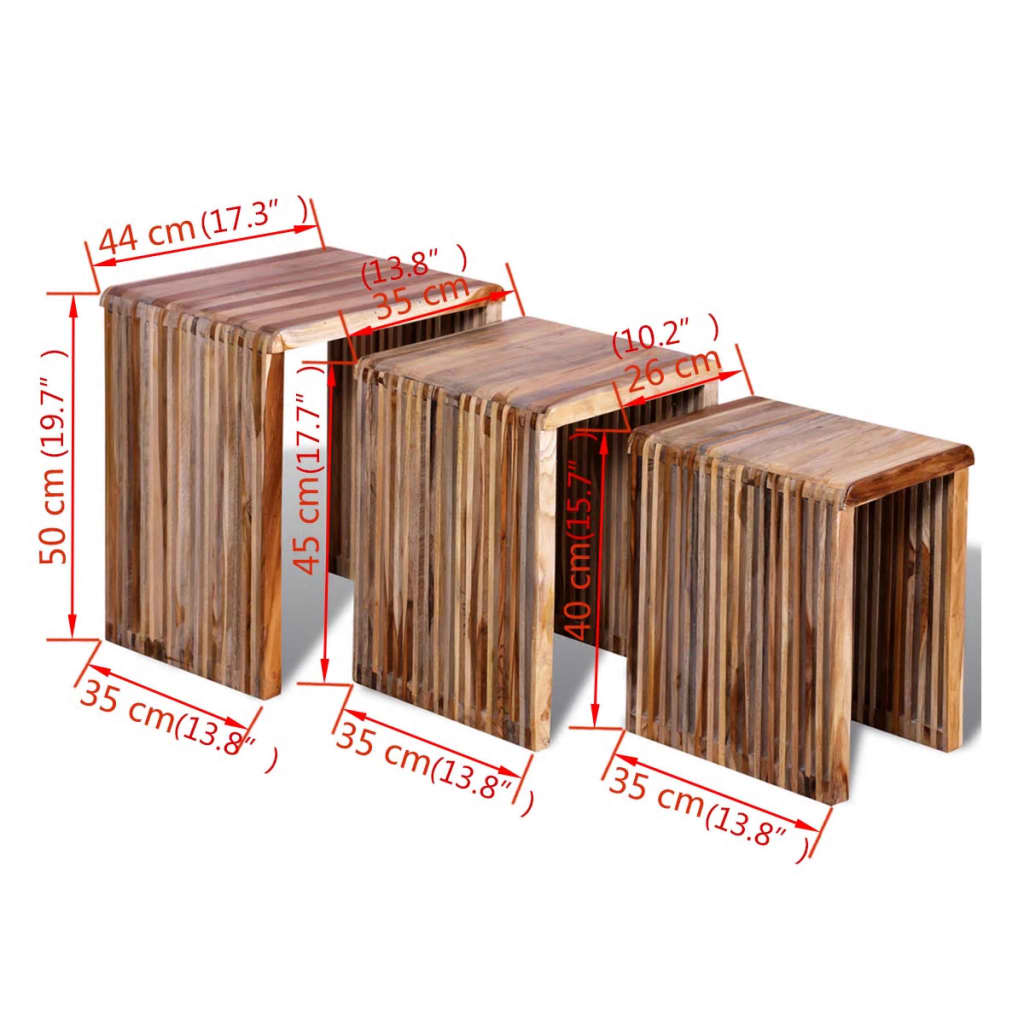 Nesting table 3 pcs Recycled teak