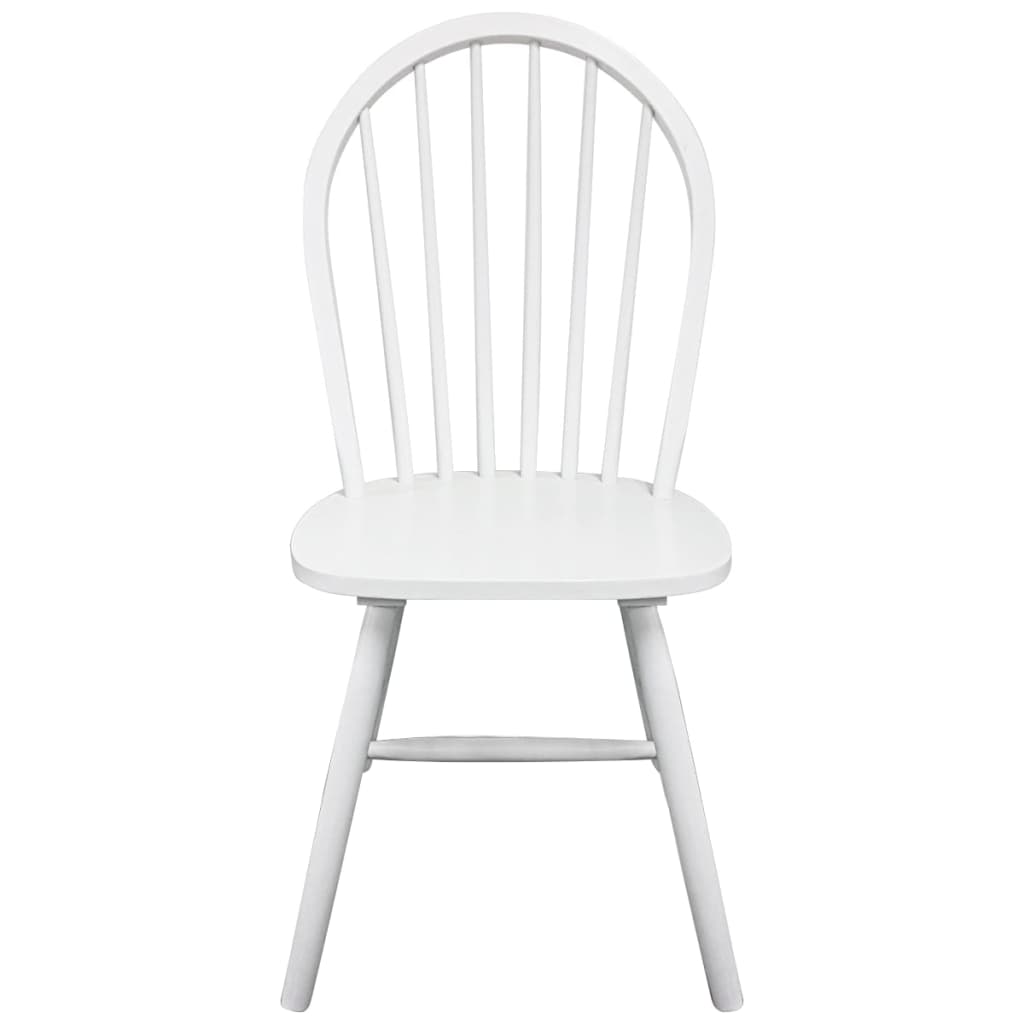 Chaises à manger lot de 2 blanc bois d'hévéa solide