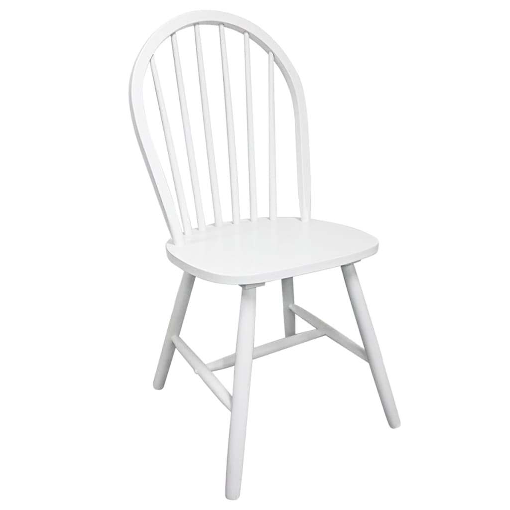 Chaises à manger lot de 2 blanc bois d'hévéa solide