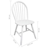 Chaises à manger lot de 2 blanc bois d'hévéa solide