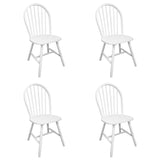 Chaises à manger lot de 4 blanc bois d'hévéa solide