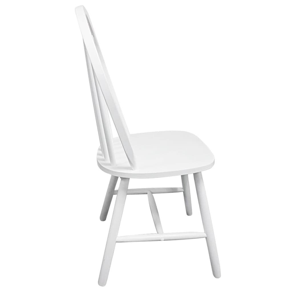 Chaises à manger lot de 4 blanc bois d'hévéa solide