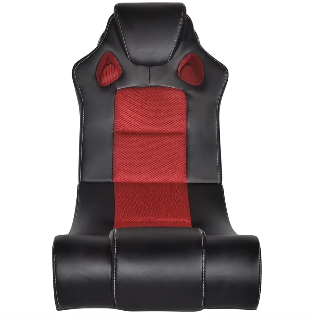 Fauteuil à bascule à enceinte Noir et rouge Similicuir