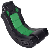 Fauteuil à bascule à enceinte Noir et vert Similicuir