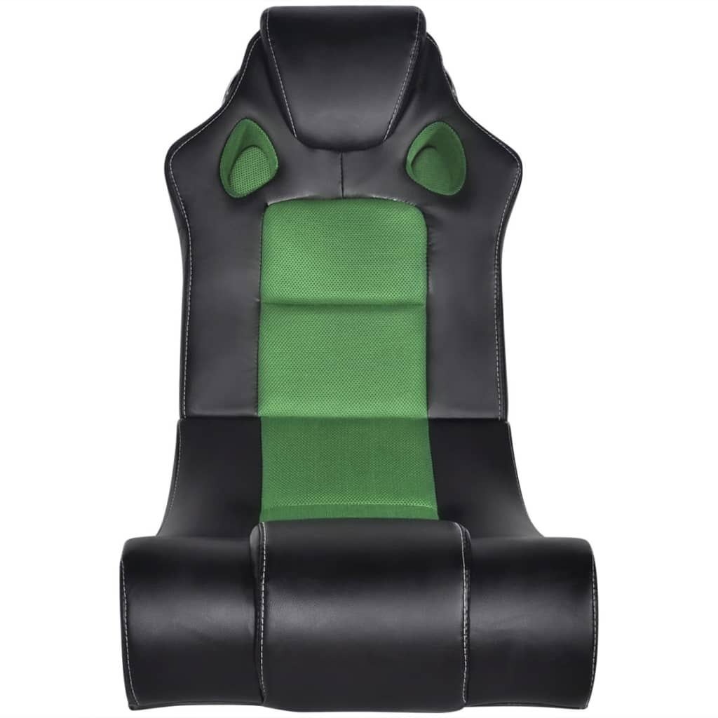 Fauteuil à bascule à enceinte Noir et vert Similicuir