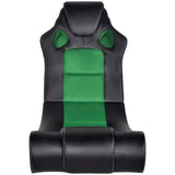 Fauteuil à bascule à enceinte Noir et vert Similicuir