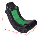 Fauteuil à bascule à enceinte Noir et vert Similicuir