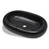 Vasque ovale céramique Noir pour salle de bain