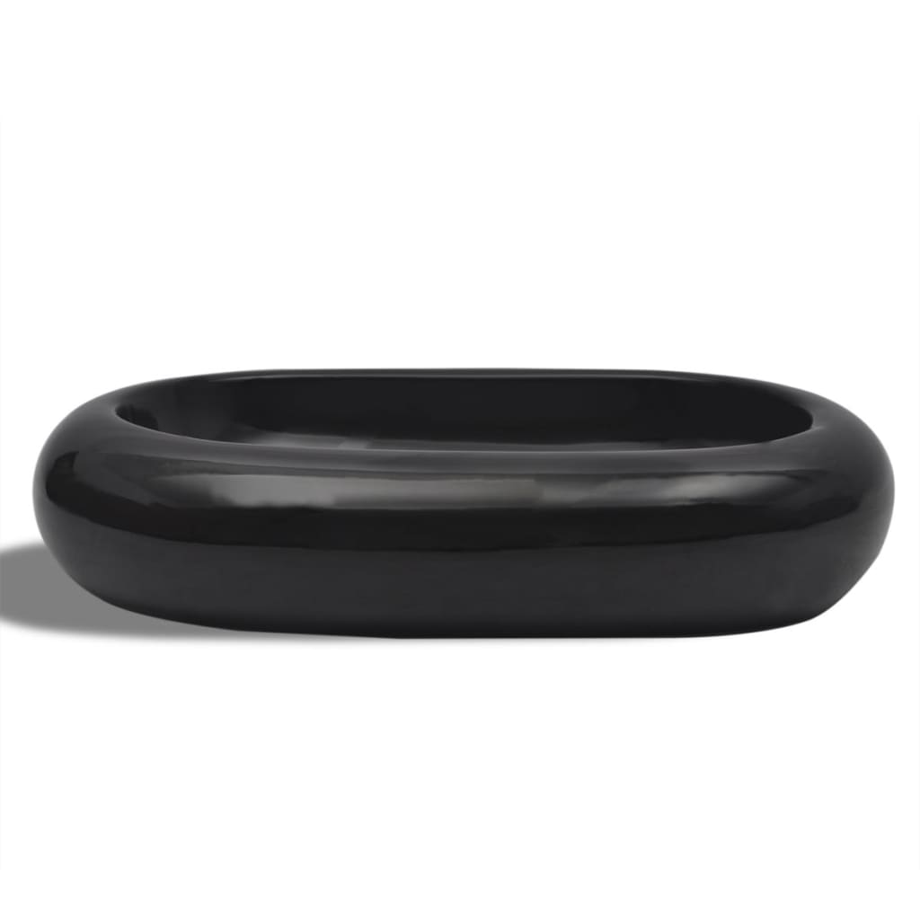 Vasque ovale céramique Noir pour salle de bain