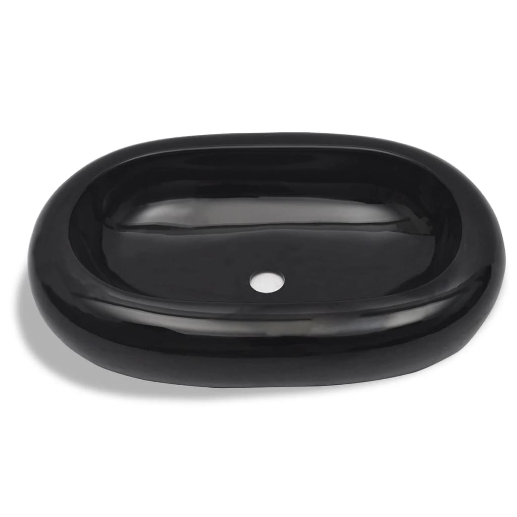 Vasque ovale céramique Noir pour salle de bain