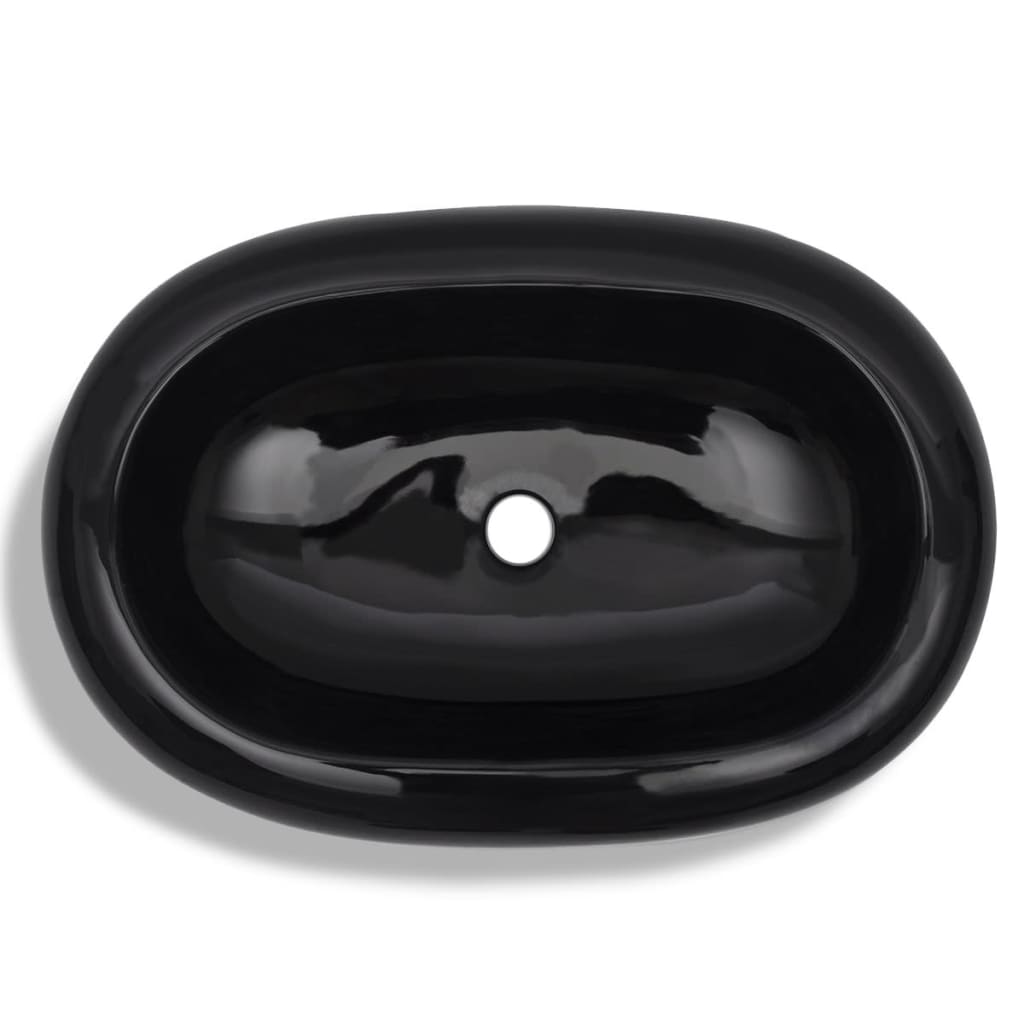 Vasque ovale céramique Noir pour salle de bain