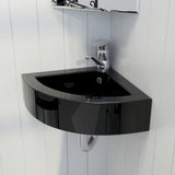 Lavabo avec trou de trop-plein 45x32x12,5 cm Noir