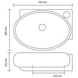 Vasque à trou de trop-plein/robinet céramique pour salle de bain Noir