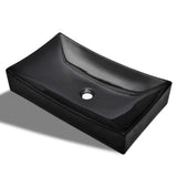 Vasque rectangulaire céramique Noir pour salle de bain