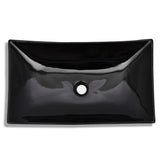 Vasque rectangulaire céramique Noir pour salle de bain