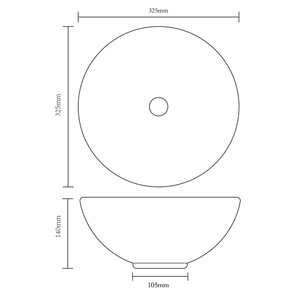 Lavabo de salle de bain Céramique Rond Blanc