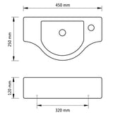 Vasque à trou pour robinet céramique Blanc pour salle de bain