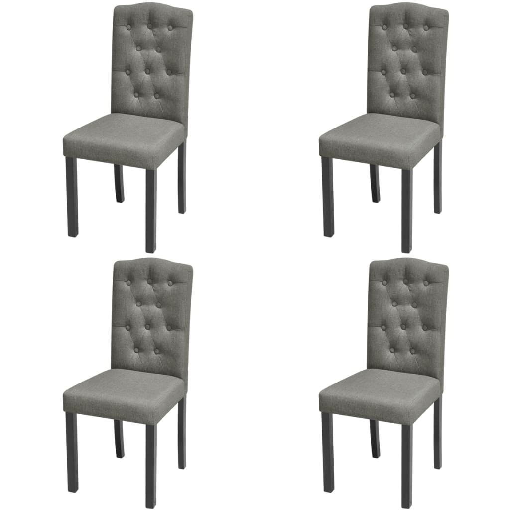 Chaises à manger lot de 4 gris tissu