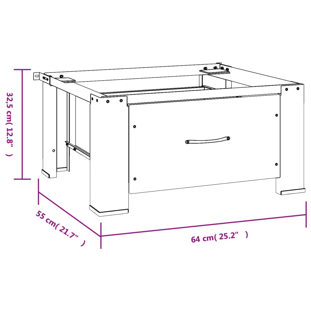 Socle pour machine à laver avec tiroir Blanc