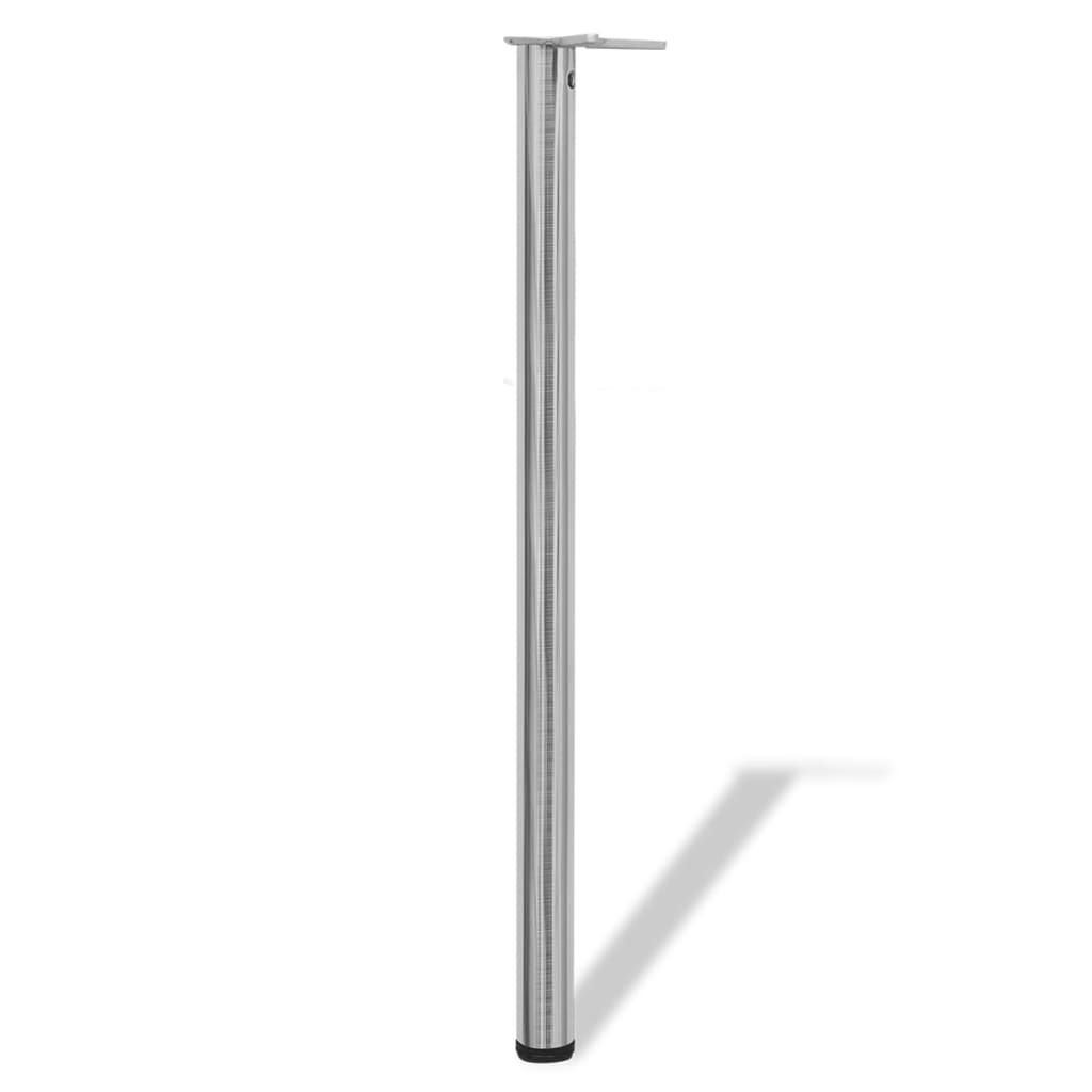 4 height adjustable table legs 1100 mm Brushed nickel