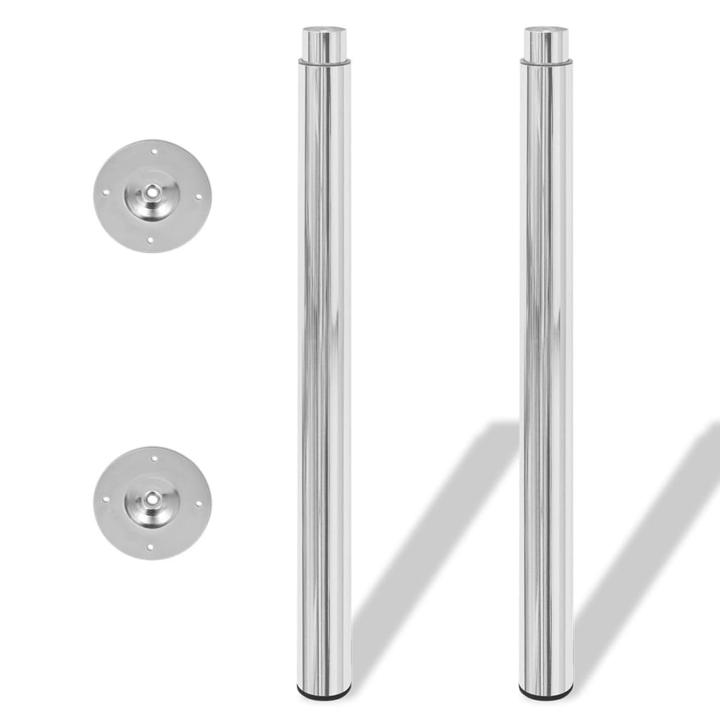 Pieds de table télescopique 2 pcs Chrome 710 mm - 1100 mm