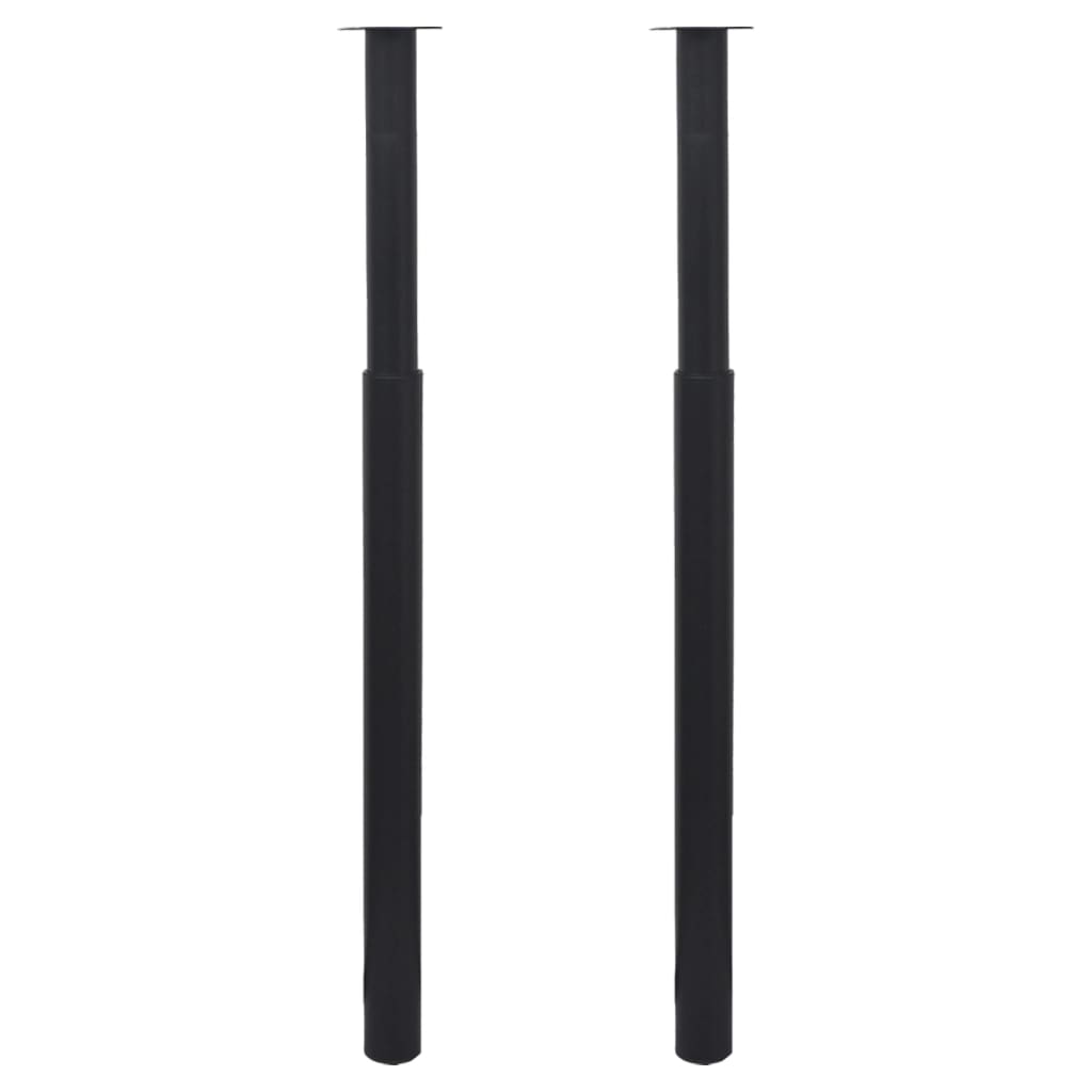 Pied de table télescopique 2 pcs Noir 710 mm - 1100 mm