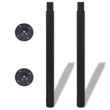 Pied de table télescopique 2 pcs Noir 710 mm - 1100 mm