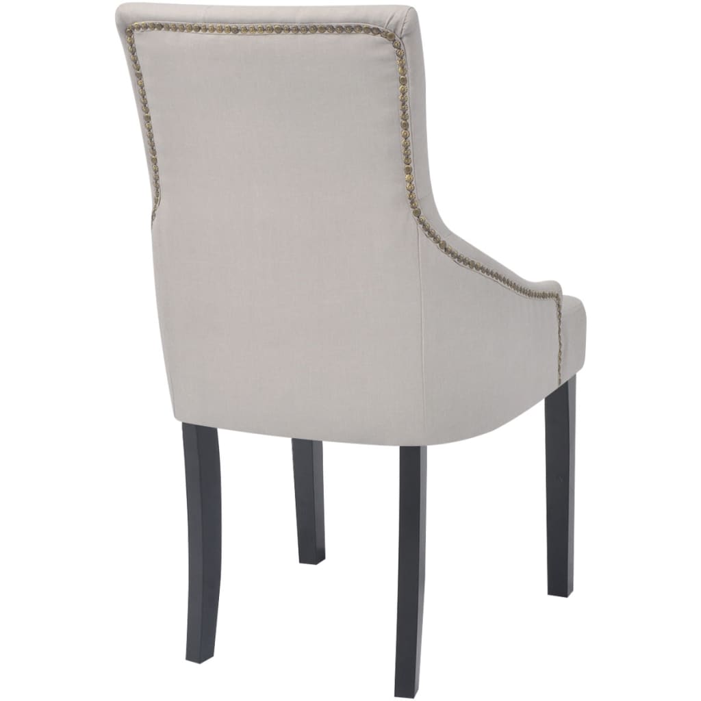 Chaises à manger lot de 2 gris crème tissu