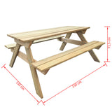 Table de pique-nique 150 x 135 x 71,5 cm Bois