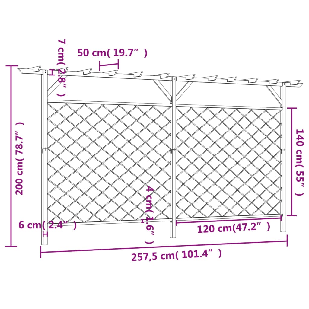 Gartenlattenzaun mit Holzpergola