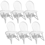 Dining chairs set of 6 white solid rubberwood