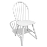 Dining chairs set of 6 white solid rubberwood