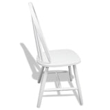 Dining chairs set of 6 white solid rubberwood