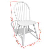 Dining chairs set of 6 white solid rubberwood