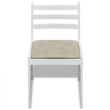 Chaises à manger lot de 6 blanc bois solide et velours