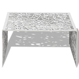 Silberner Couchtisch mit geometrischem Design aus Aluminium