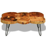 Table basse 35 cm 6 troncs Bois