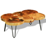 Table basse 35 cm 6 troncs Bois