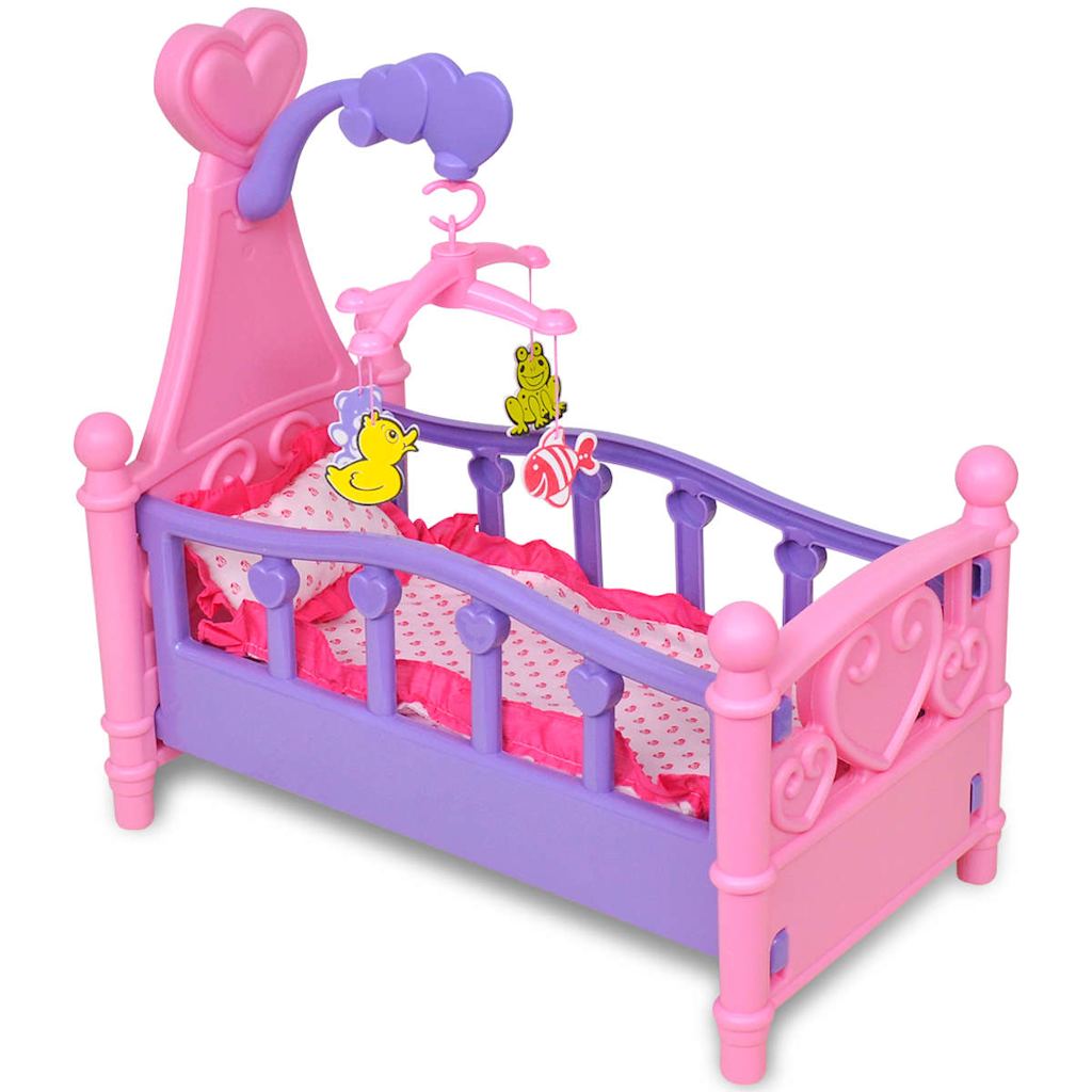 Puppenbett für Kinderzimmer Rosa und Lila