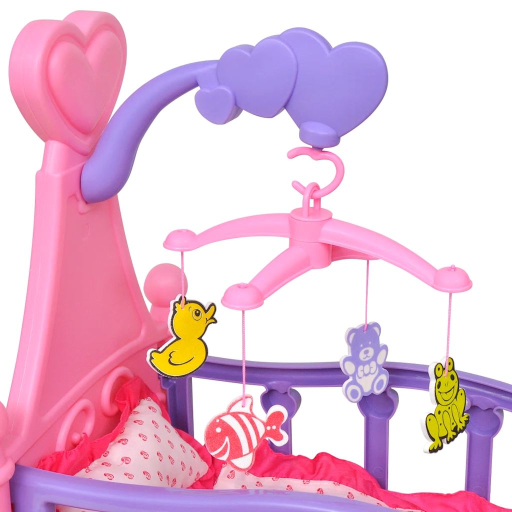 Puppenbett für Kinderzimmer Rosa und Lila