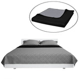 Double-sided quilted bedspread Black/Grey 220x240 cm